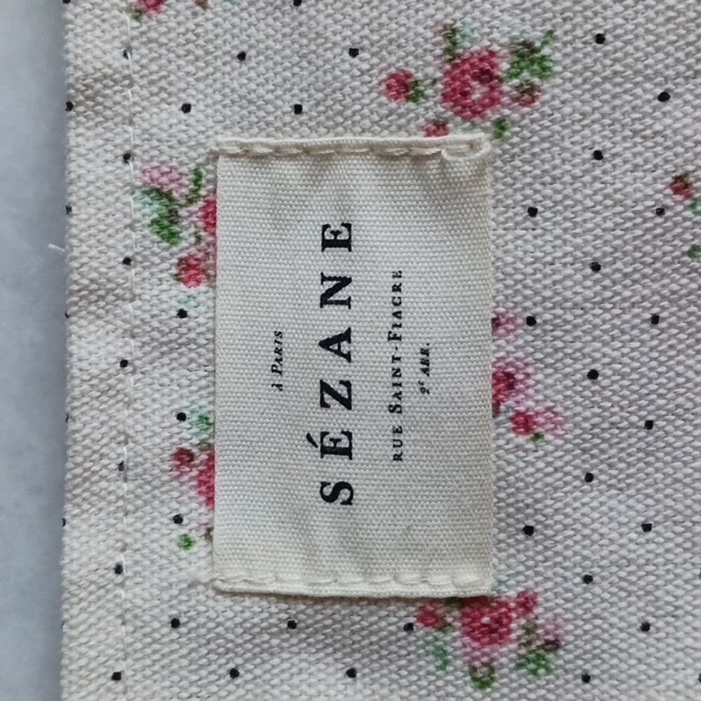 SEZANE FROUSFROUS CANVAS POUCH floral zippered ruffle bag cottagecore pi… - Picture 2 of 5